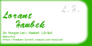 lorant hambek business card